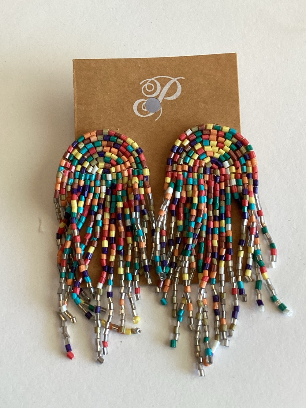Plunder Multicolor Beaded Fringe‎ Earrings